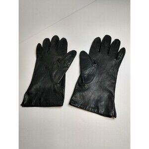 Fownes Men's Black Leather Gloves Size 7 1/2 Unlined Wrist Driving